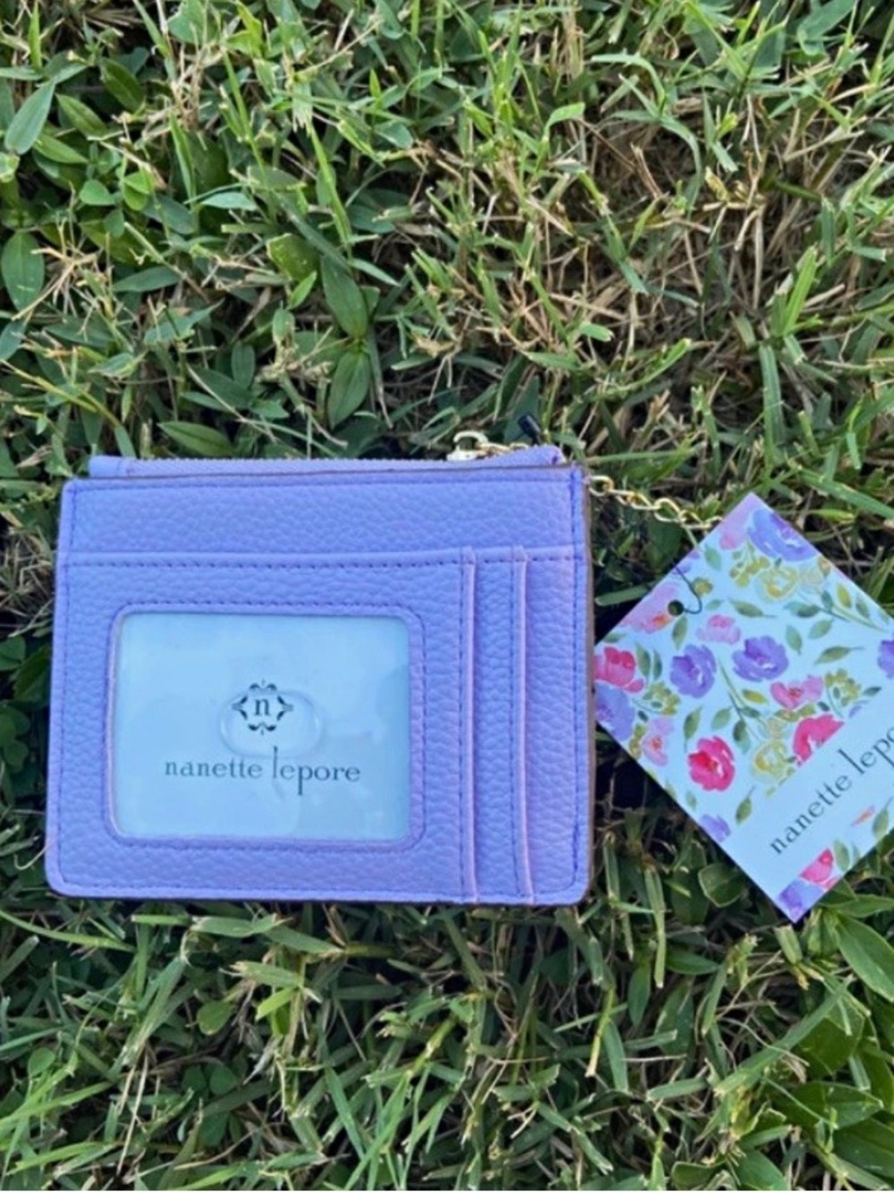 Nanette Lepore Lavender Leather Card & Key Holder